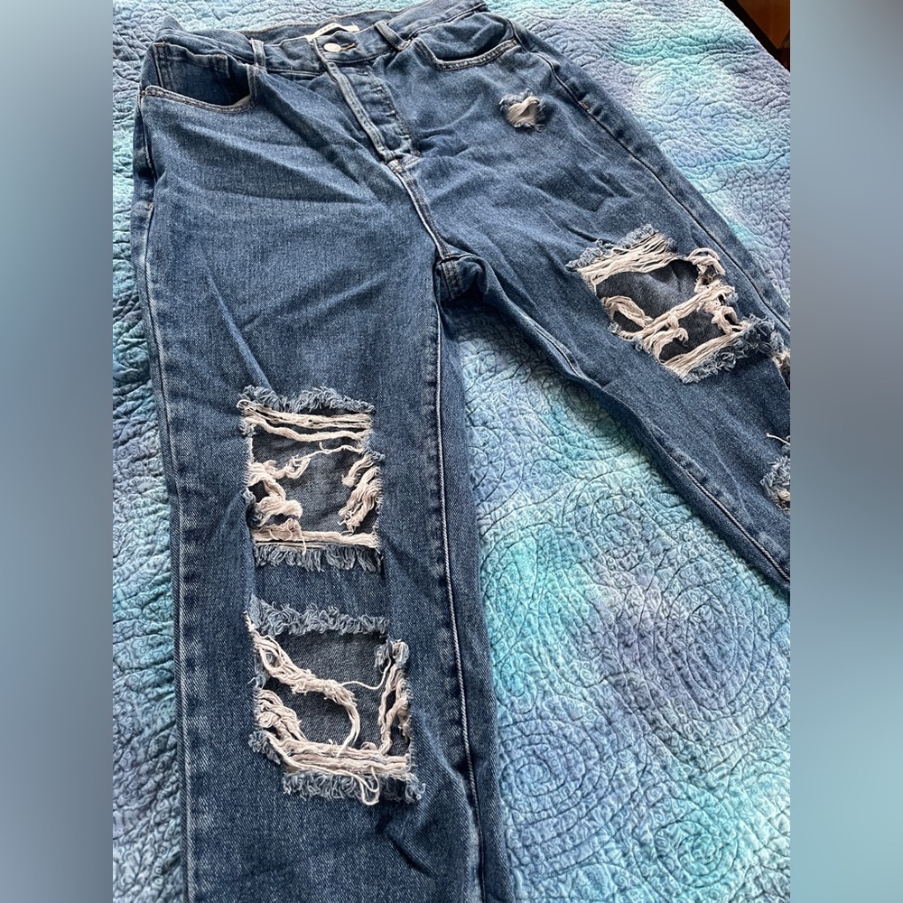 PacSun High Rise Straight Leg Dark Wash Jeans